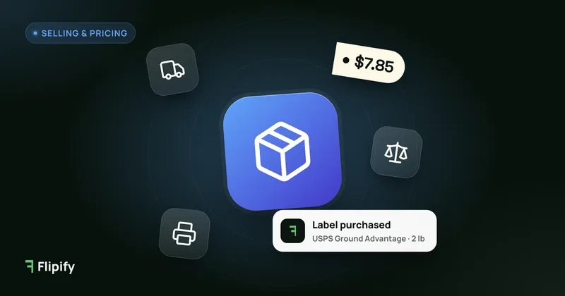 Package with truck and scale icons for the cheapest way to ship packages