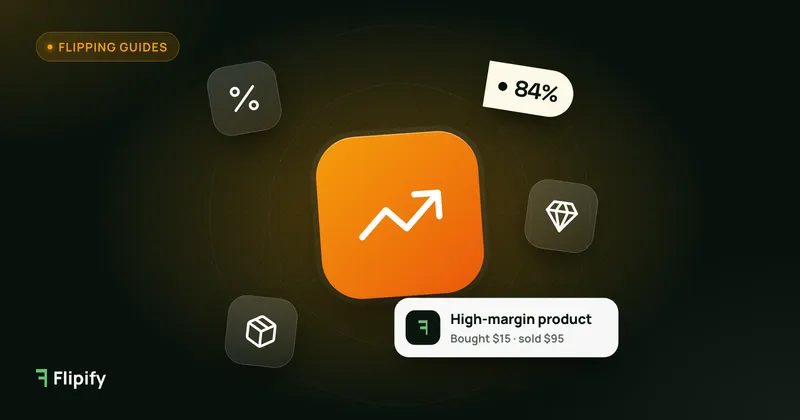 Upward trend with percent and gem icons for high profit margin products